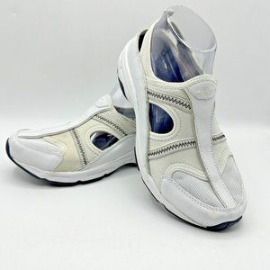 Easy Spirit Shoes Womens 7.5 M Arbitrary White Slingback Fabric Casual Round Toe